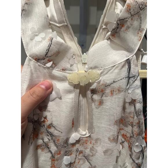 embroidered halter midi bodycon dress/qipao size 2 NWT - Picture 5 of 6